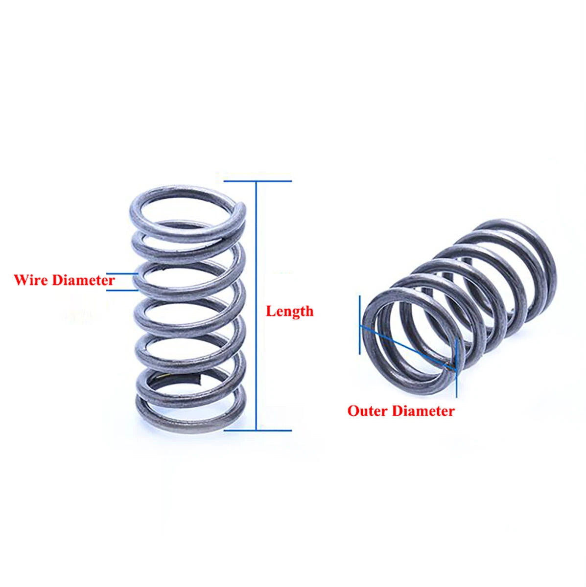 Wire Dia.3mm Compression Pressure Spring OD 16~40mm Spring Steel 35~100mm Length