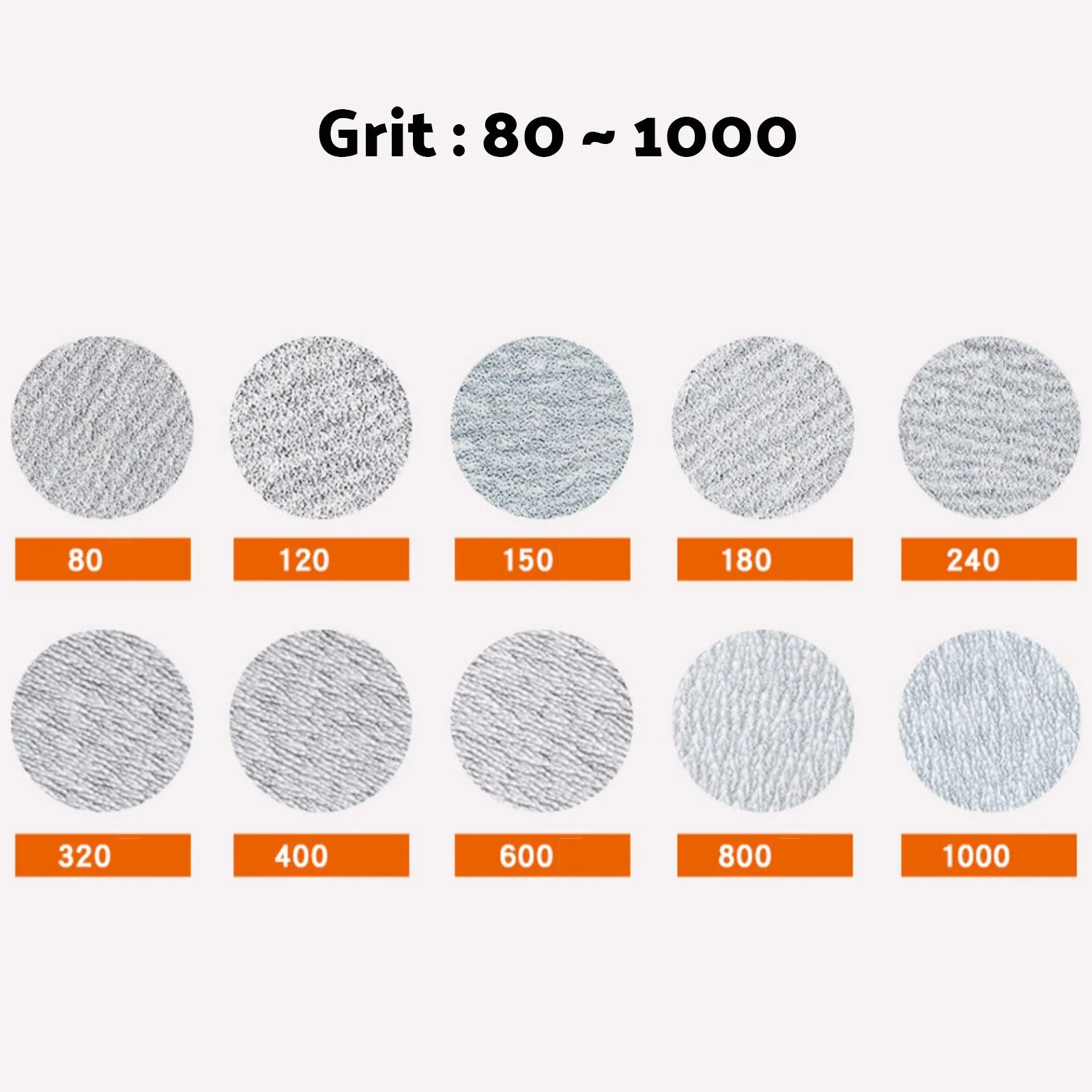 70x100 / 75x100mm White Sanding 80-1000 Grit Dry Sand Paper Hook Loop Sandpaper