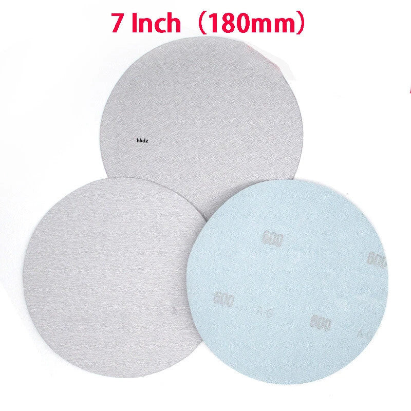 7 Inch 180mm White Flocking Sanding Disc Dry Use Hook & Loop Sandpaper 60-1000 #