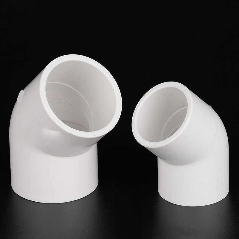 PVC Pipe Fittings Connector 45° Elbow Adapter Solvent Weld ID 20mm - 160mm