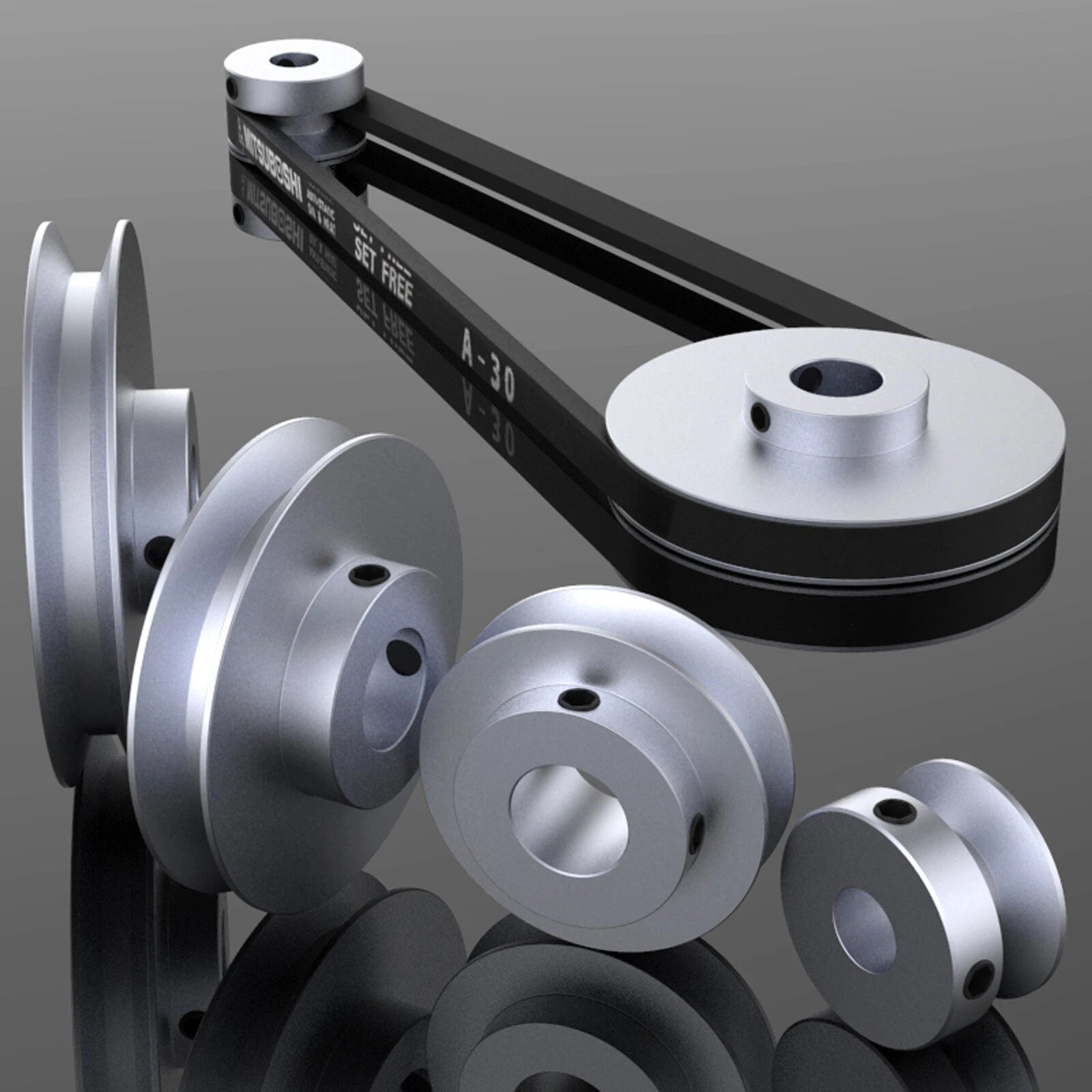 V-Groove Aluminum Drive Pulley For A-Section V-Belt Pulleys OD 40/60/80/100mm