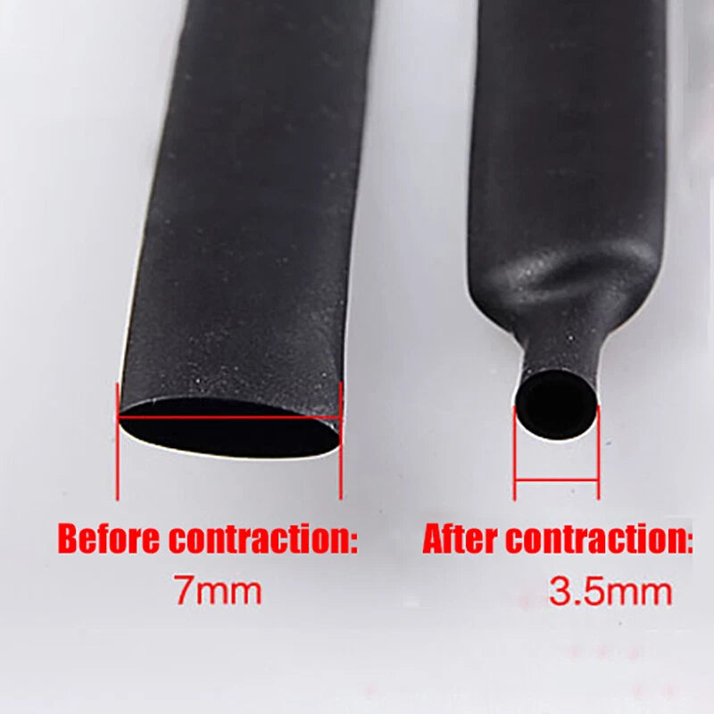 Black Heat Shrink Tubing 2:1 Ratio — Electrical Wire Sleeving, 30mm–100mm Diameter