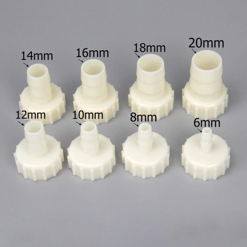1 8" - 3 4" BSP Female Straight × Barb Hose Connector Plastic Aquarium Air Fuel