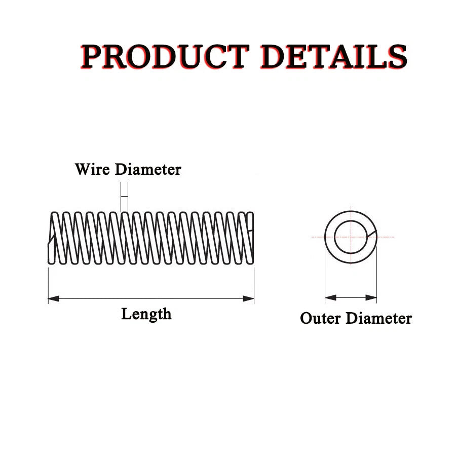 305mm Length Stainless Steel Compression Spring 0.3 - 4mm Pressure/ Coil Springs