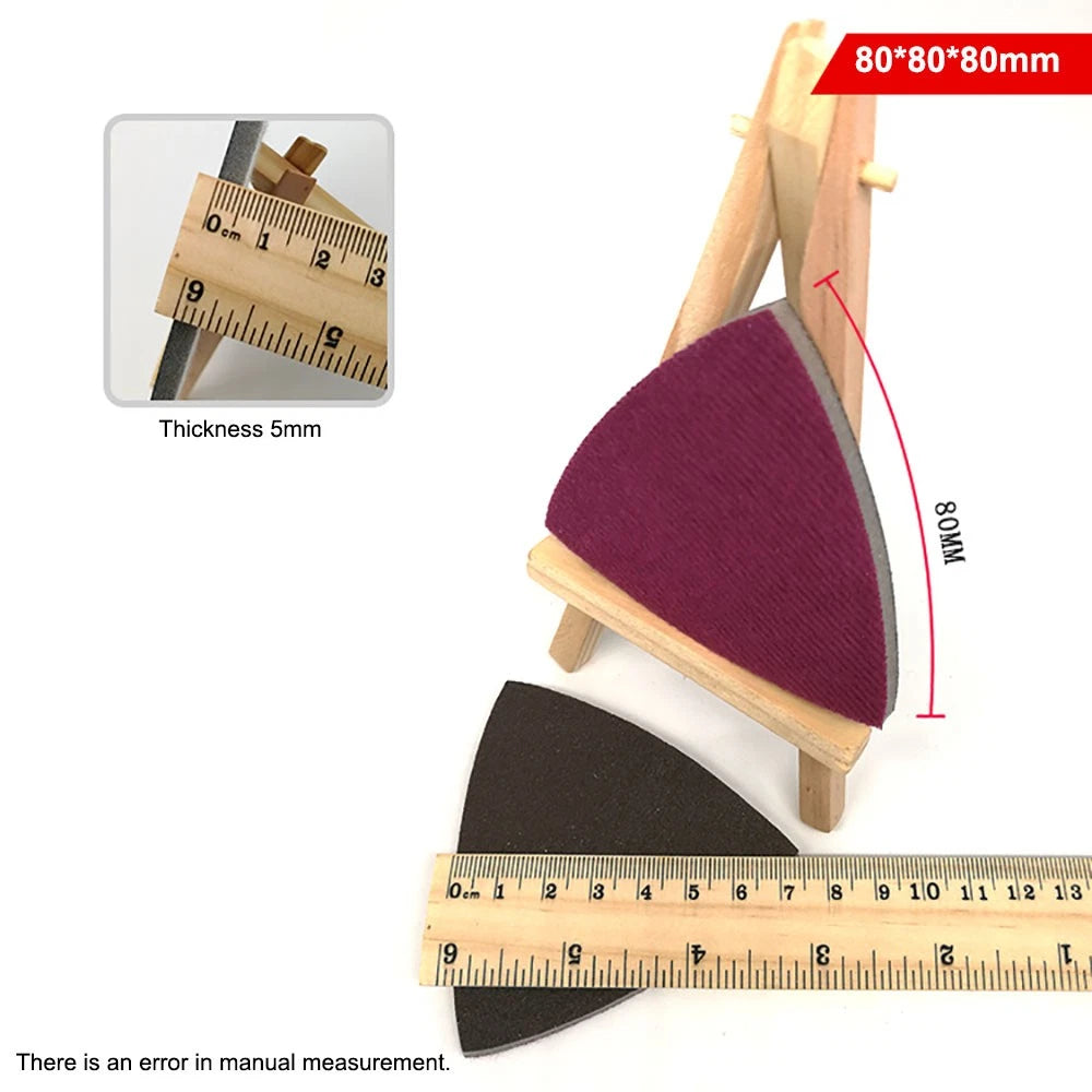 80*80*80mm Triangle Sponge Sandpaper 0 - 3 Hole Red Sanding Paper Pads Sheets