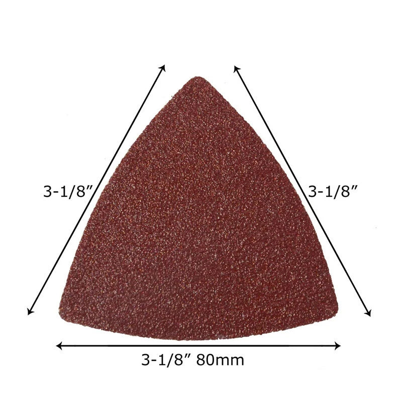 Hook and Loop 80mm Delta Sanding Sheets Triangular Sandpaper Pads 40-2000 Grit