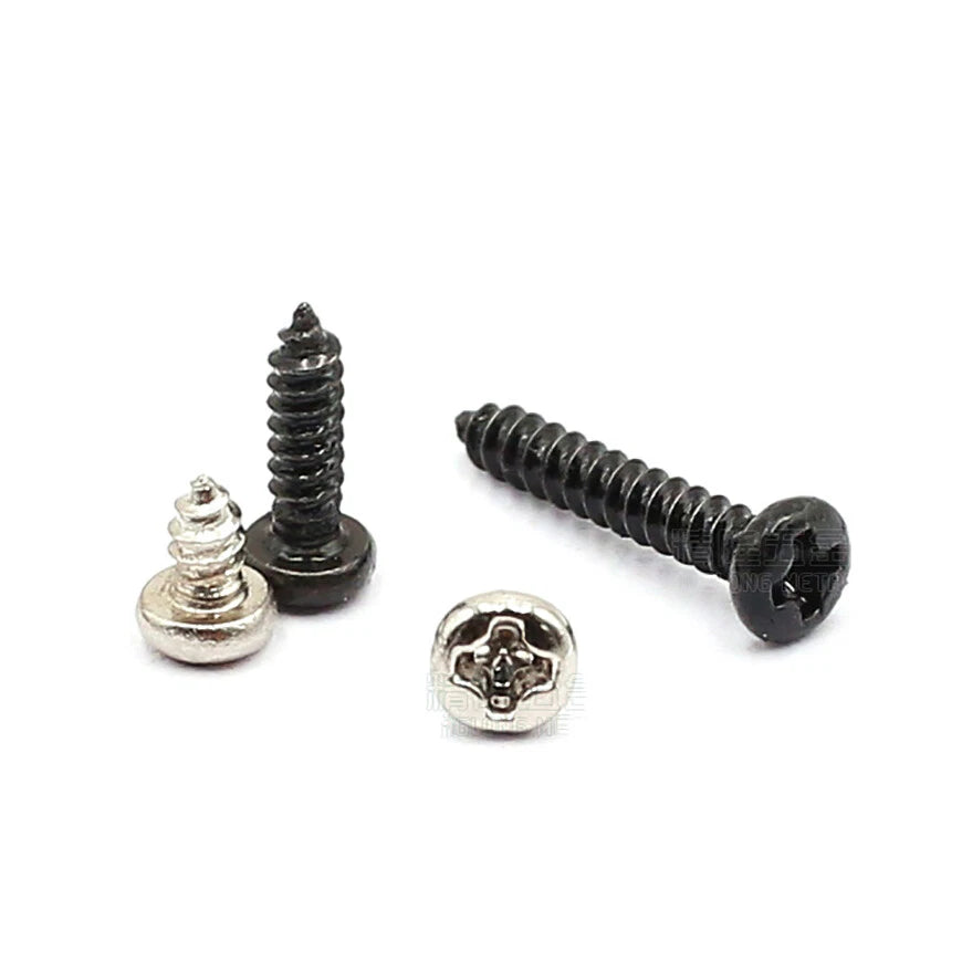 M2 Pan Head Self Tapping Computer Screws – Bright Nickel & Black Zinc