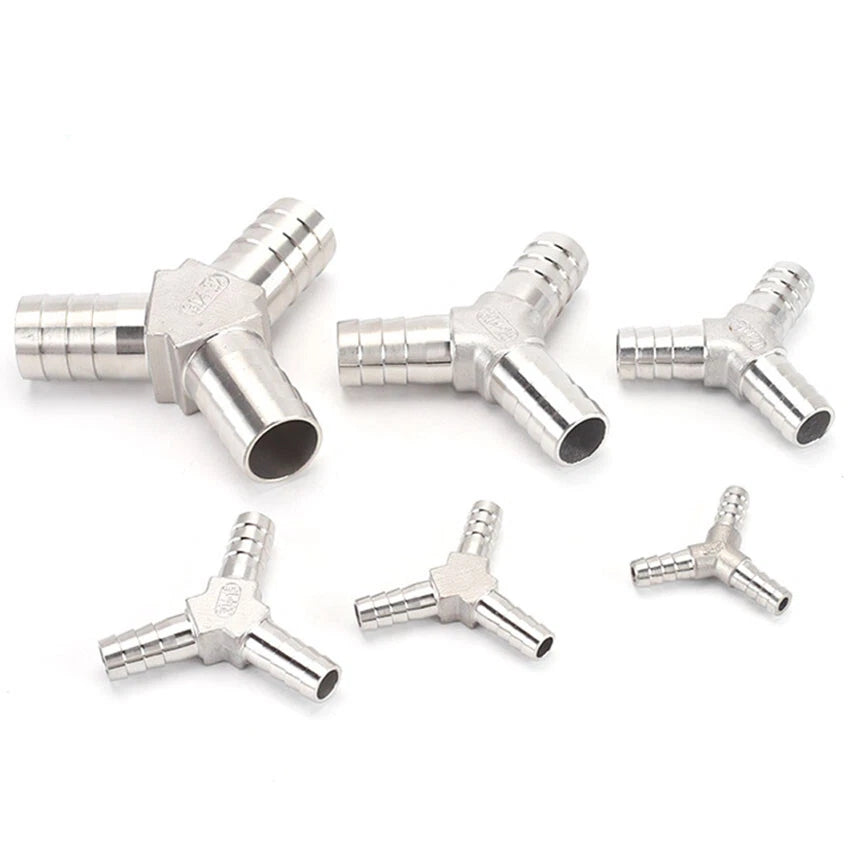 Stainless Steel Y Type Hose Joiner Barbed Splitter Fittings Equal Hose Connector