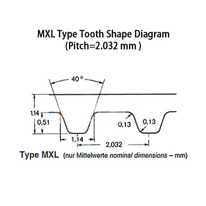 MXL Timing Belt 6mm Width | Rubber Closed Loop Drive Belt, Pitch 2.032mm