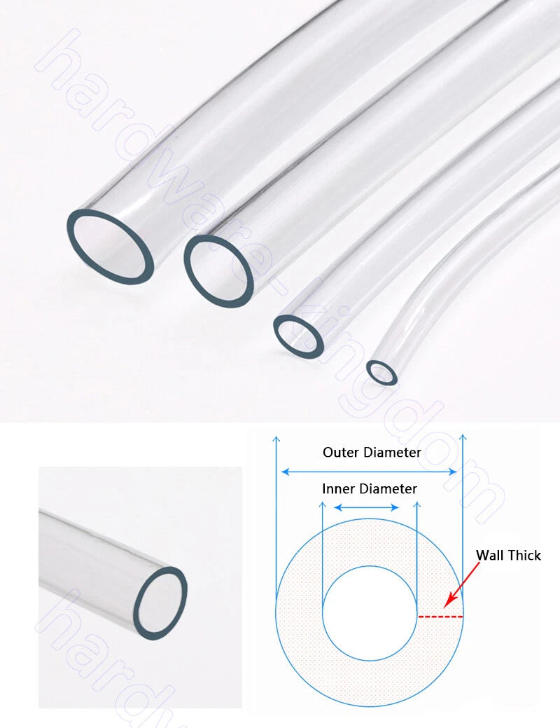 Clear PVC Flexible Tubing 2–8mm ID — Hose Pipe for Water, Air, Fuel, Oil & Aquariums