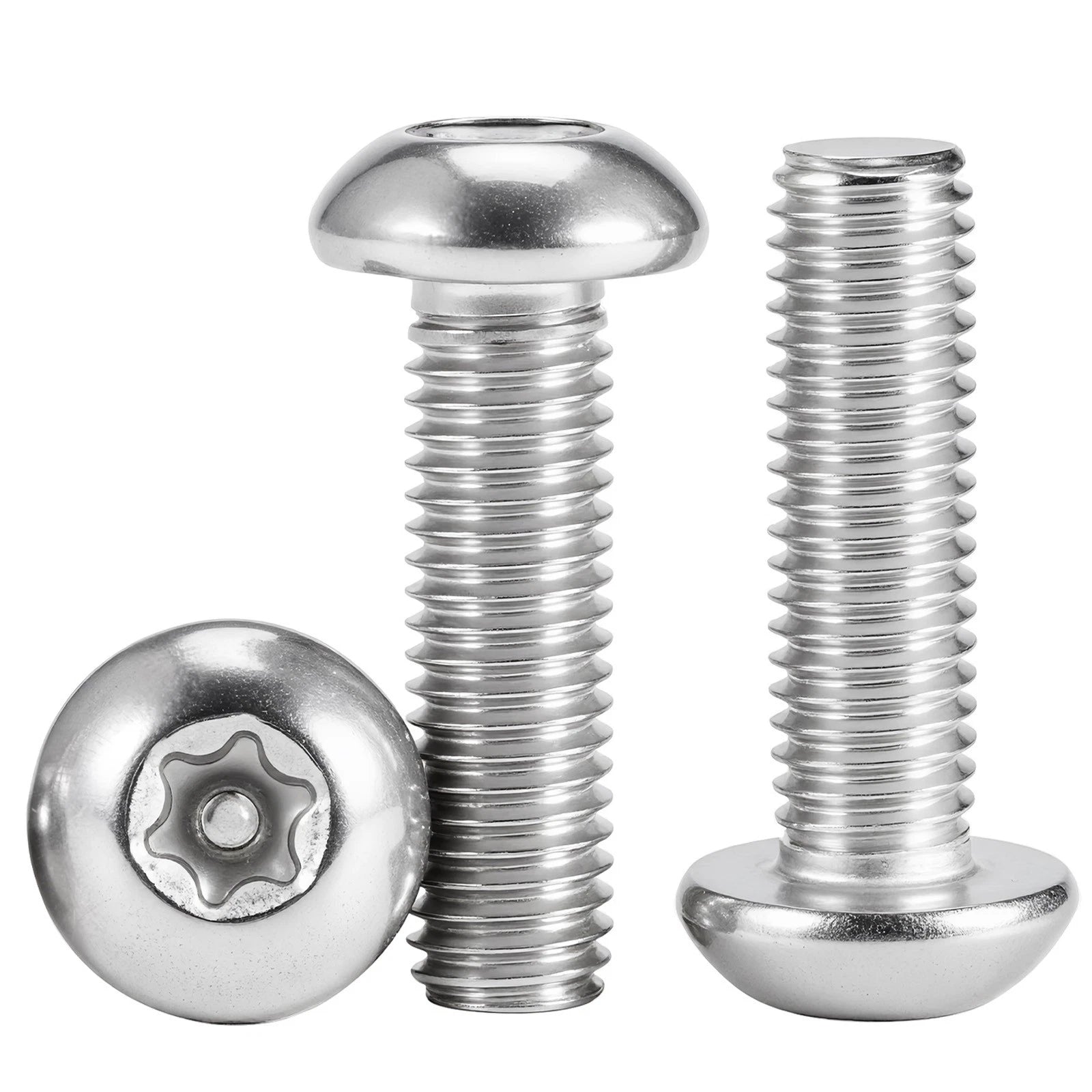 M2–M10 A2 Stainless Steel Torx Button Head Machine Screws, With or Without Column, Pack of 5
