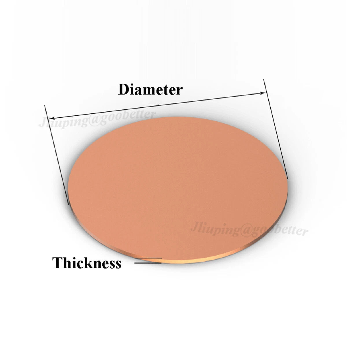 T2 Copper Discs Solid Round Sheets Plate Dia 10 15 20 25 30 35 40 45 50 55~100mm