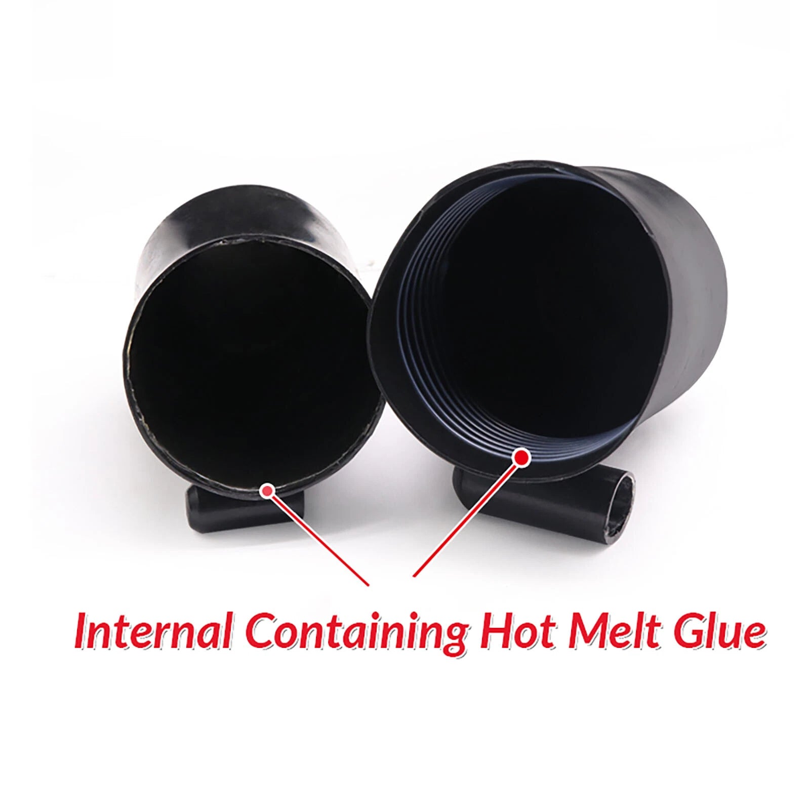 Adhesive Glue Lined Heat Shrink End Caps — 8mm to 85mm, Black / Red / Green