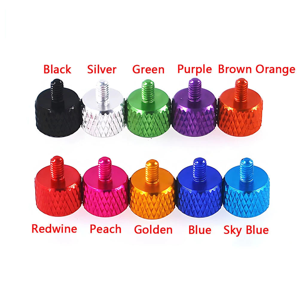 M2 M2.5 Aluminum Knurled Thumb Screws – Flat Hand Grip, 10 Colors