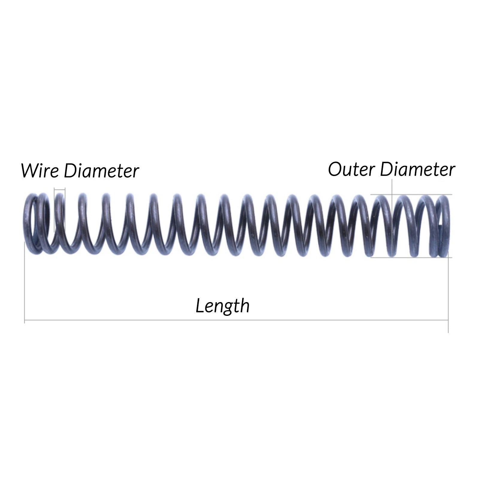 10pcs Wire Dia.0.3mm-0.6mm OD 2mm-10mm Small Springs Compression Spring Steel
