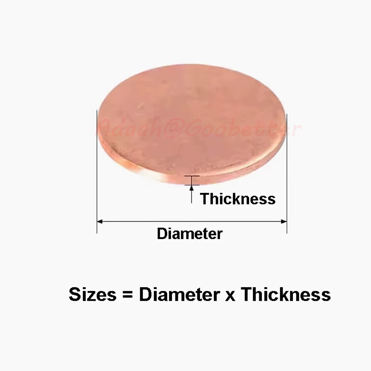 T2 Copper Discs Round Sheet Plate Dia 50mm-300mm Thick 0.3/0.4/0.5/0.6/0.8/1~3mm