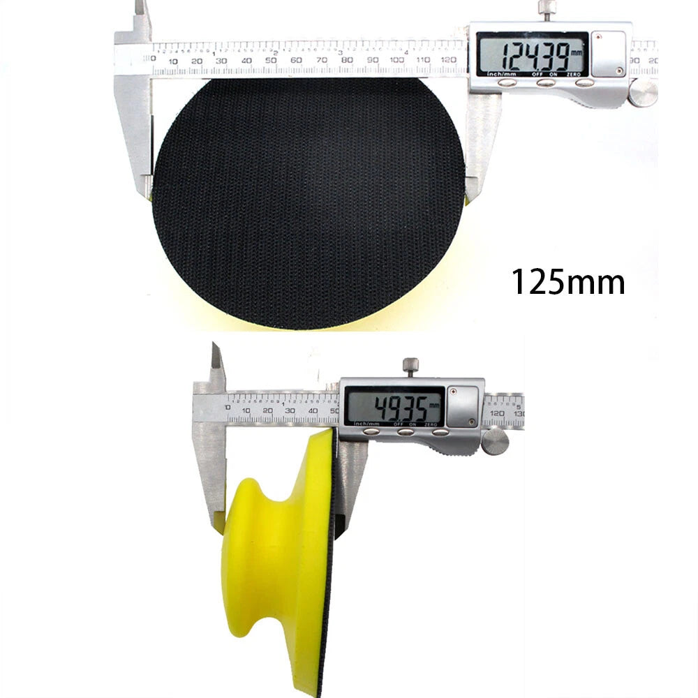 3" & 5" Round Hand Sanding Blocks — PU Foam Hook & Loop Backing Pads for Sandpaper and Polishing