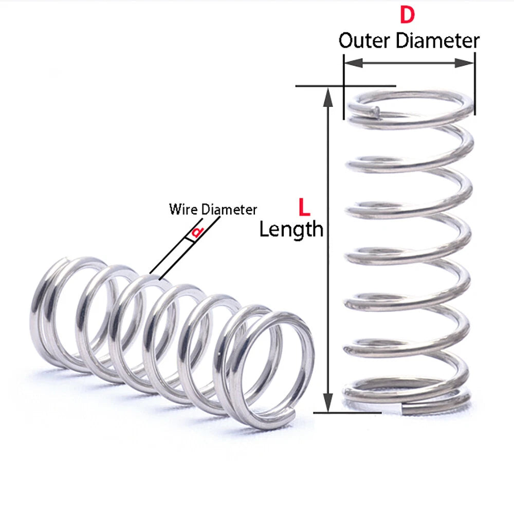 Compression Spring Various 1mm Diameter & 5mm - 305mm Length Pressure Small