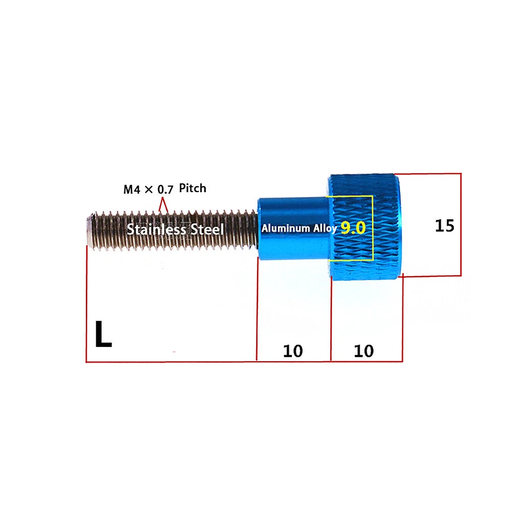M5 25mm-100mm Knurled Thumb Screws Hand Grip Knob Bolts Coloured Turn Knob Screw