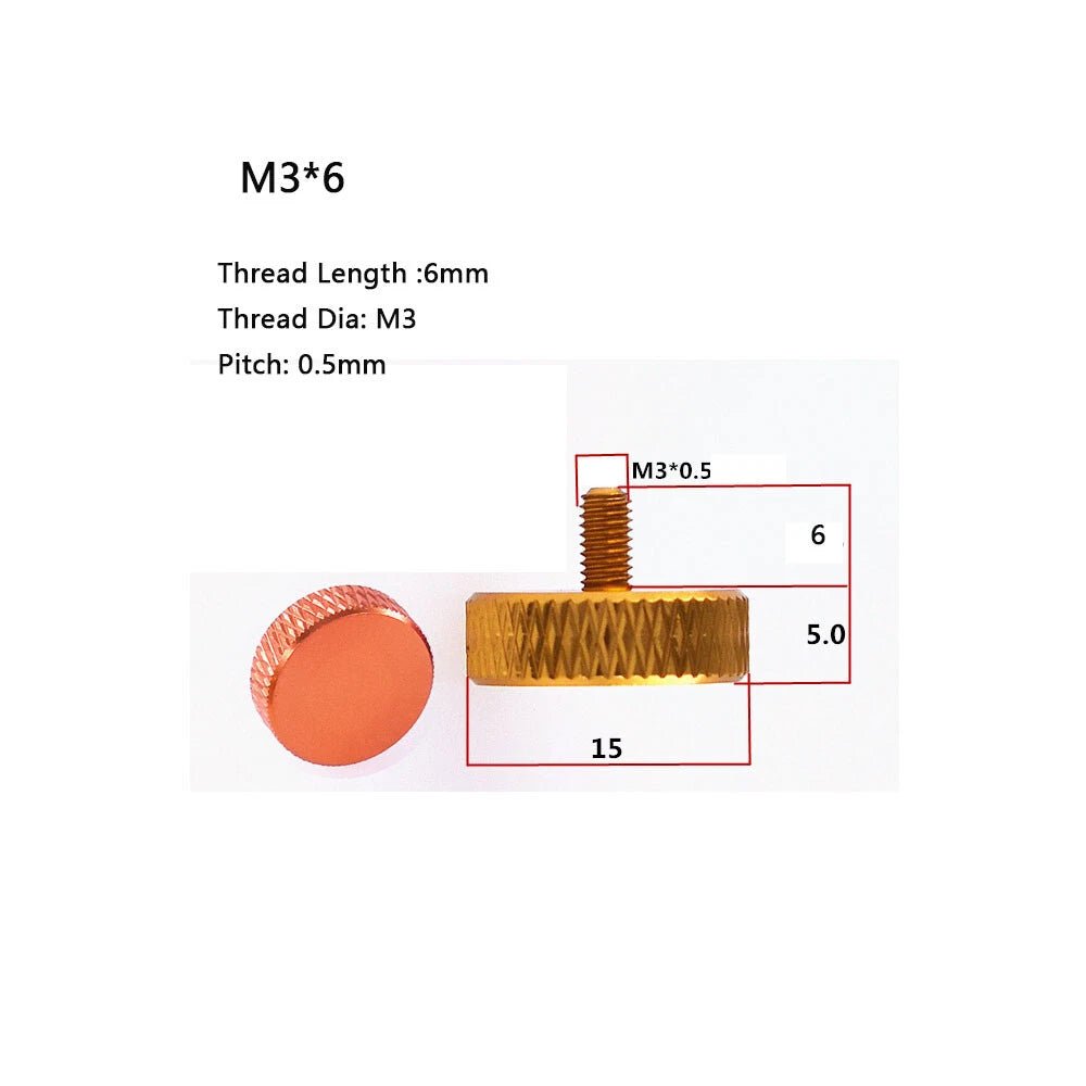 M3 / M5 Flat Head Thumb Screws – Knurled Hand Grip Knob Bolts for Computer Case (Aluminum, 10 Colors) - HomeDIYer
