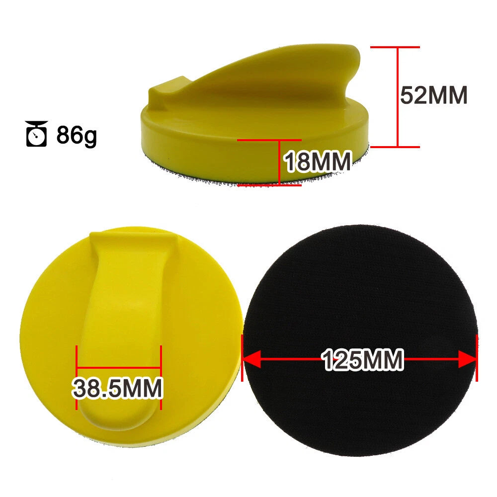 125mm 150mm Round Hand Sanding Block For Hook Loop Sandpaper Foam Polishing Pad