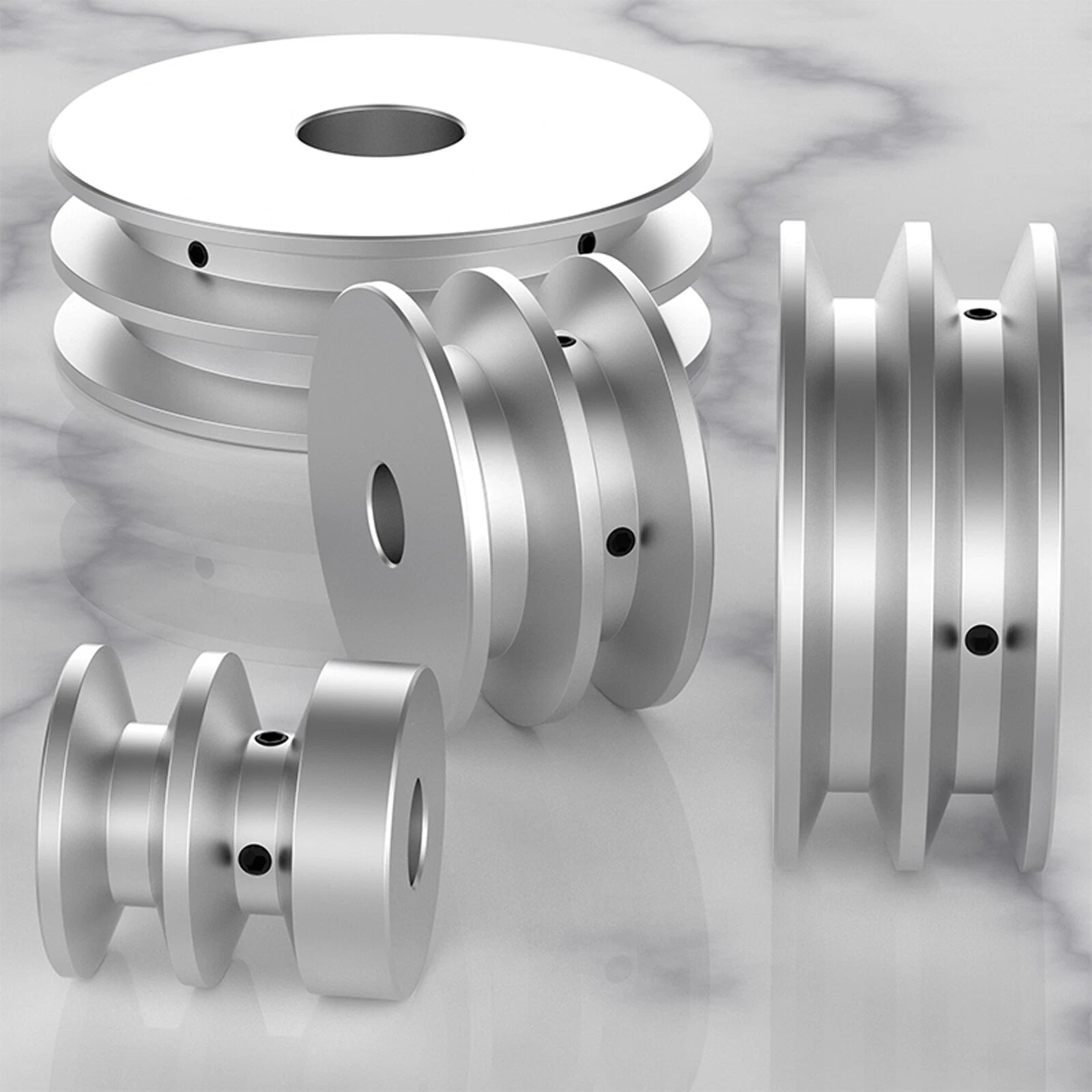Double V-Groove Aluminum Drive Pulley For A-Section V-Belt Pulleys OD 40-100mm