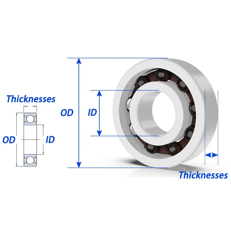 POM Plastic Bearing I.D 3-80mm Glass Balls /Deep Groove Ball Bearings Waterproof