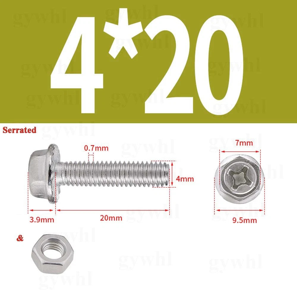 Phillips Hex Flange Bolts with Hex Nuts — Serrated & Smooth, M3–M8