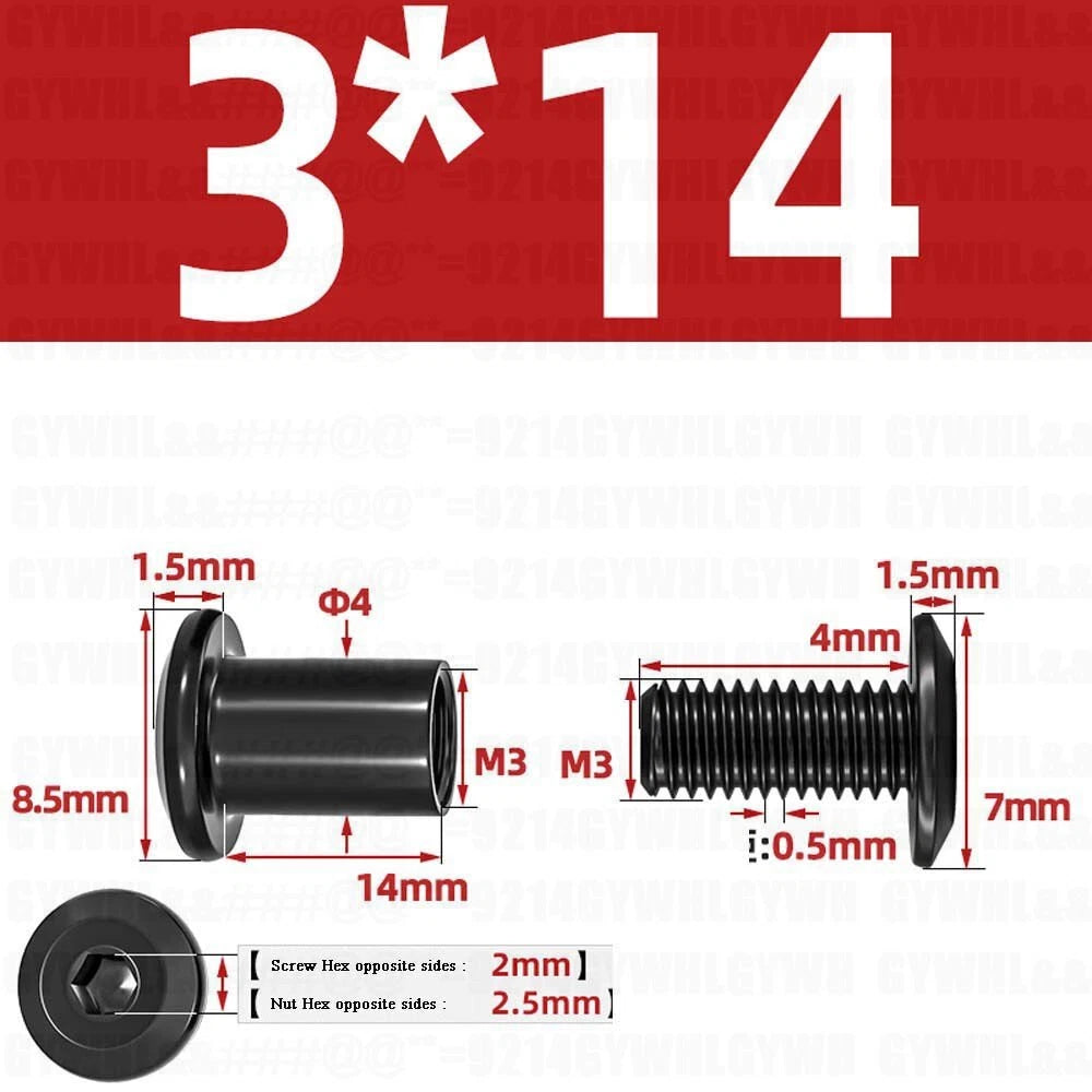 Metric Furniture Connector Bolts with End Cap Nuts — Stainless Steel M2 to M10