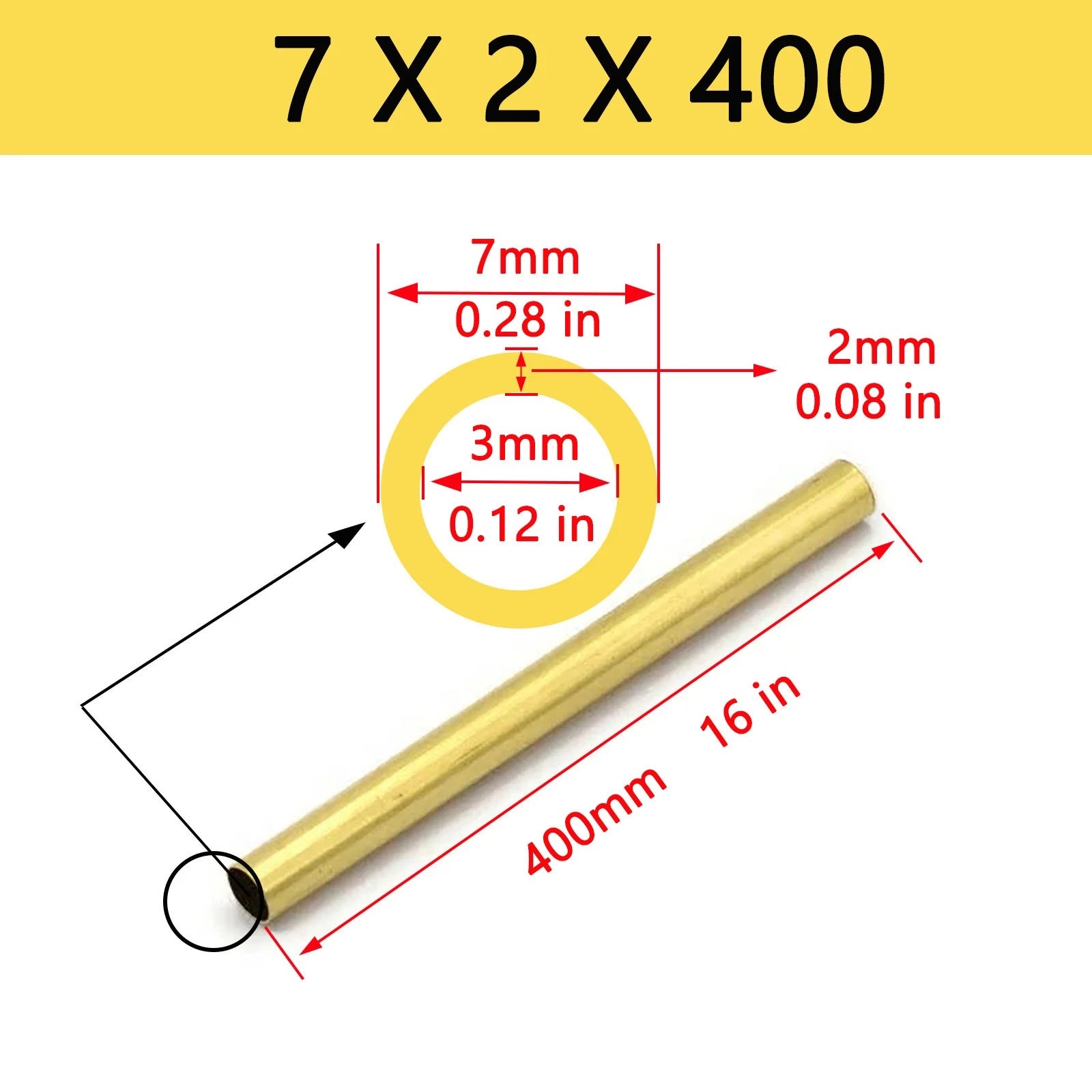Brass Tubes ROUND PIPE Cu 62% OD 4mm 5mm 6mm 7mm 8mm To 25mm Length 400mm 0.4m