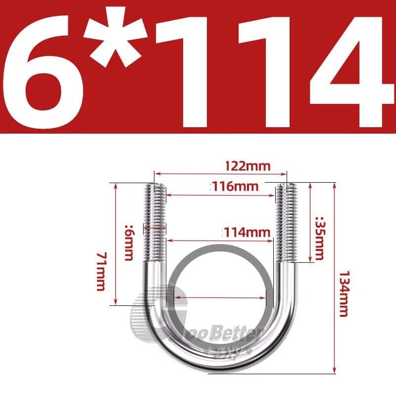 Square U - Bolts Stainless Steel — M6 to M24 | 304 A2 & 316 A4 Marine Grade - HomeDIYer