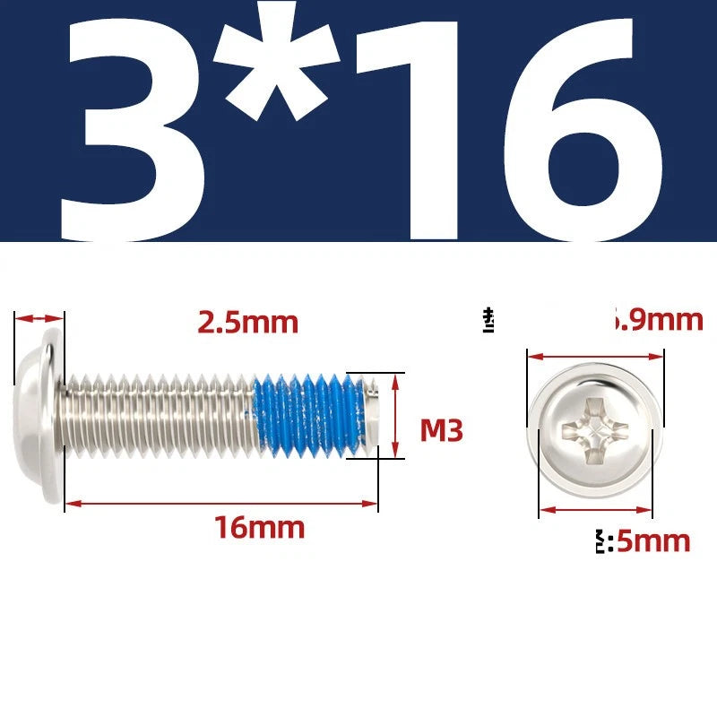 M2–M6 Flanged Button Head Screws – Carbon Steel, Phillips Drive, Nickel or Black Zinc Plated