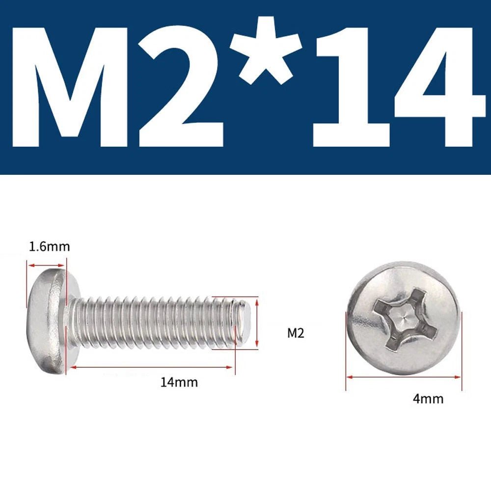 Phillips Pan Head Machine Screws — A4 Marine Grade Stainless Steel, DIN 7985 (M1.6–M10) - HomeDIYer