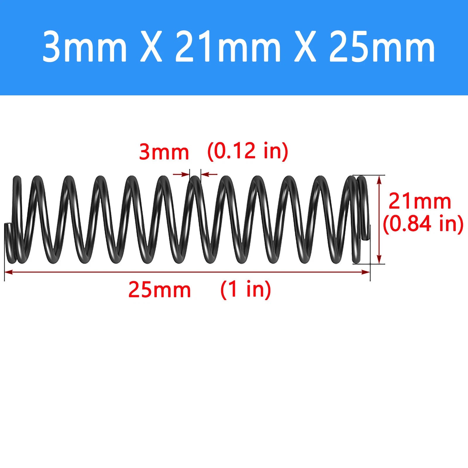 Springs Compression springs Extension spring Blank Wire diameter 3mm 6mm
