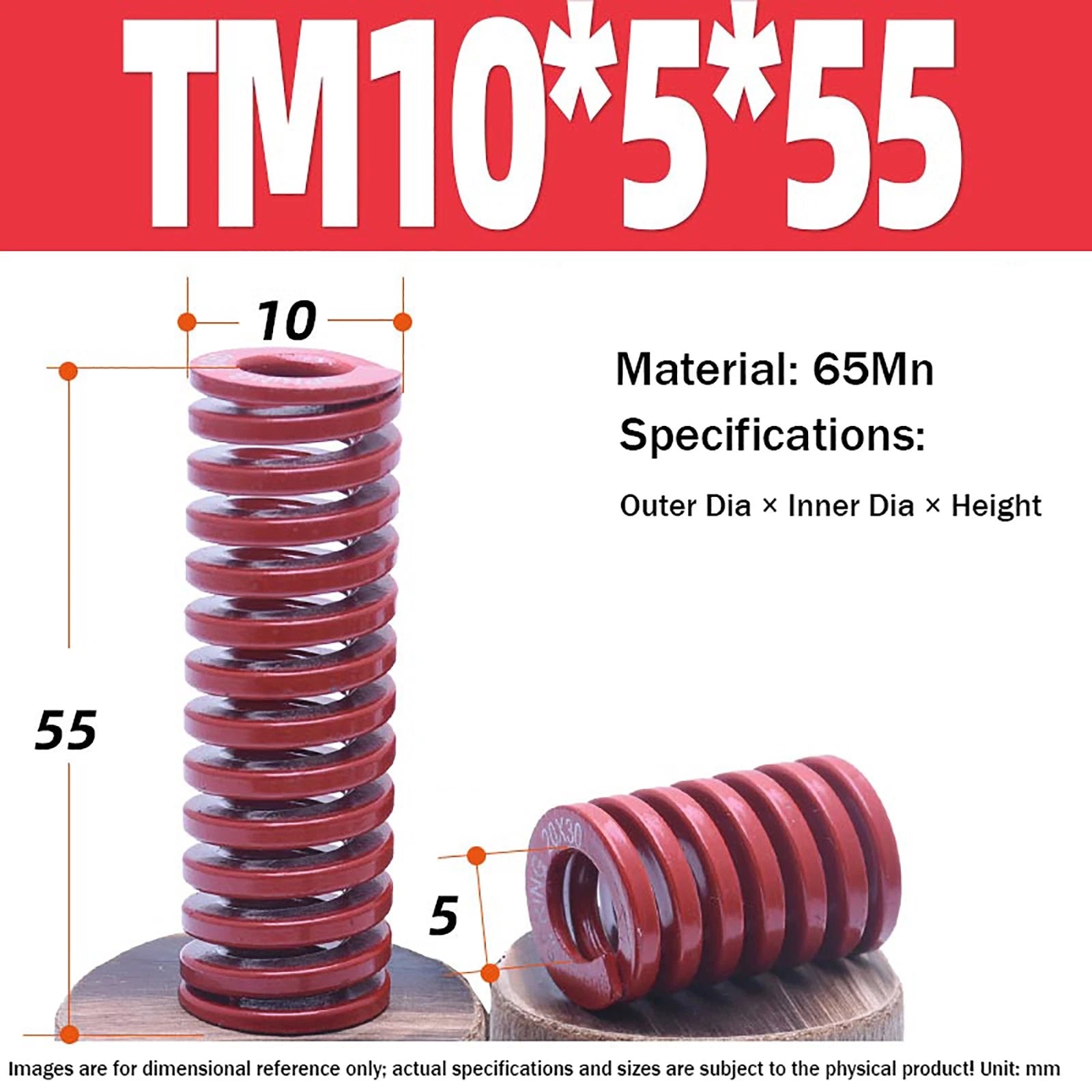 Heavy Load Duty Compression Die Spring, 8mm-50mm Diameter & Up To 400mm Long JIS