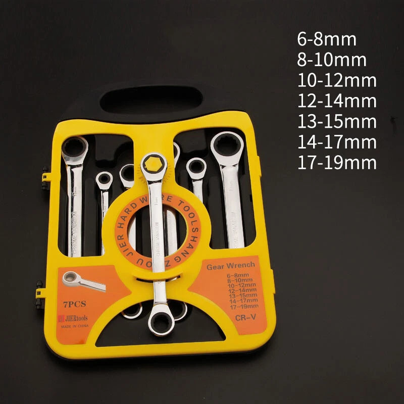 Ratchet Spanner Combination Double-End Metric Wrench Mirror Polished 6mm~24mm