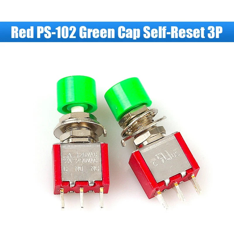 Mini Toggle Switch MTS/PS Series — Red & Blue SPDT 3/6/9/12-Pin, 2-Way & 3-Way