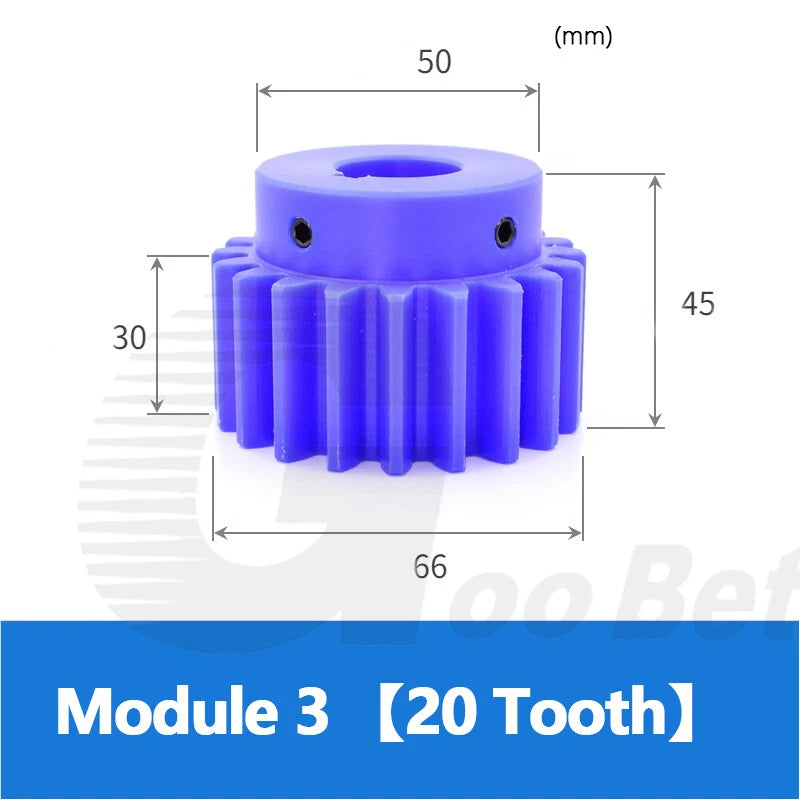 Module 2 3 Precision Spur Gear 12 - 30 Tooth Pinion with Step Keyway Bore Nylon