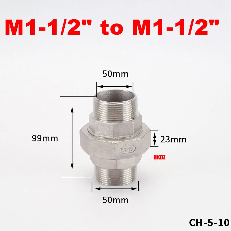 BSP Reducing Fittings 304 Stainless Steel Male Female Adaptor Straight Nipples