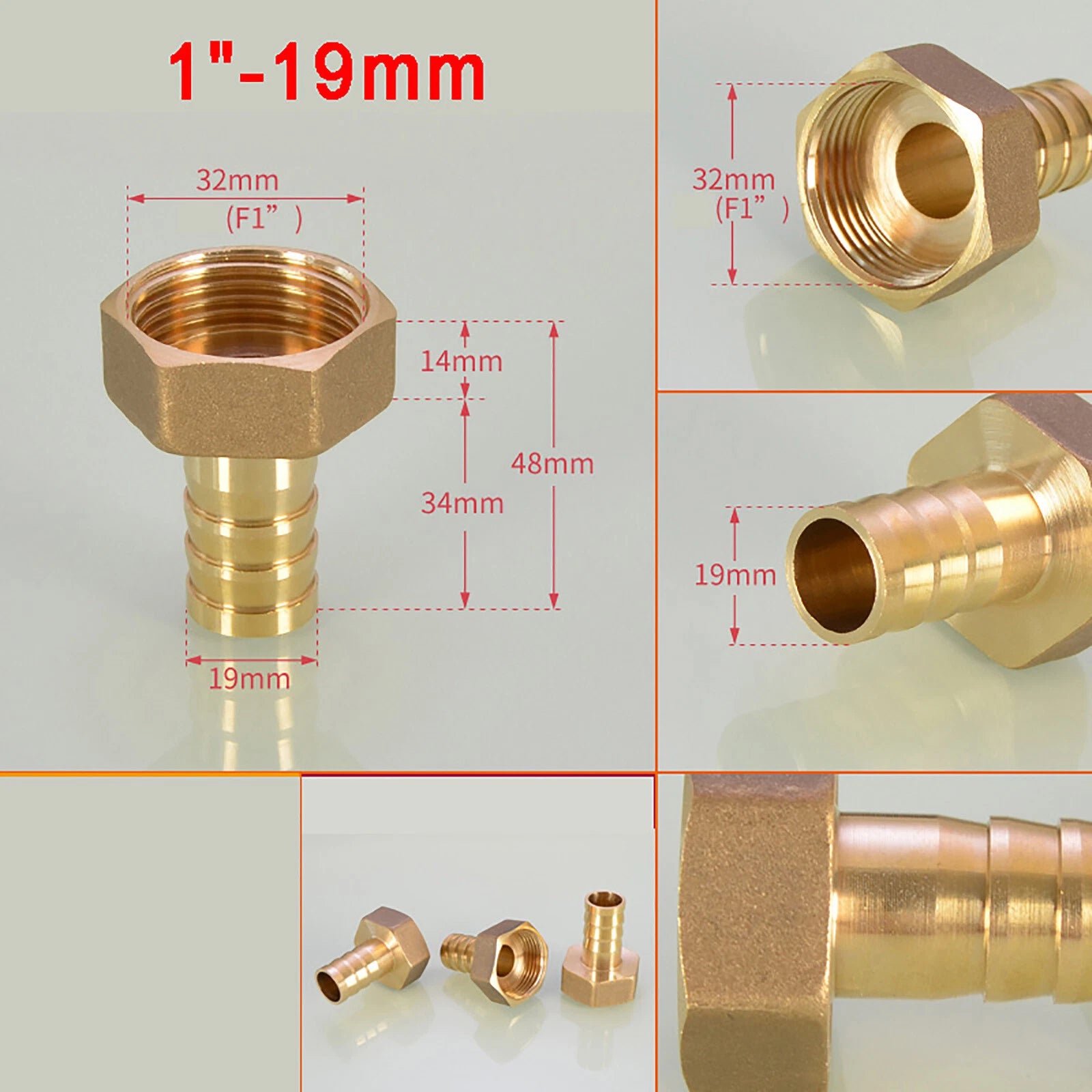 Brass Female BSP Blanking Cap Stop End Pipe Fittings — 1/8" to 1" Hex & Octagonal