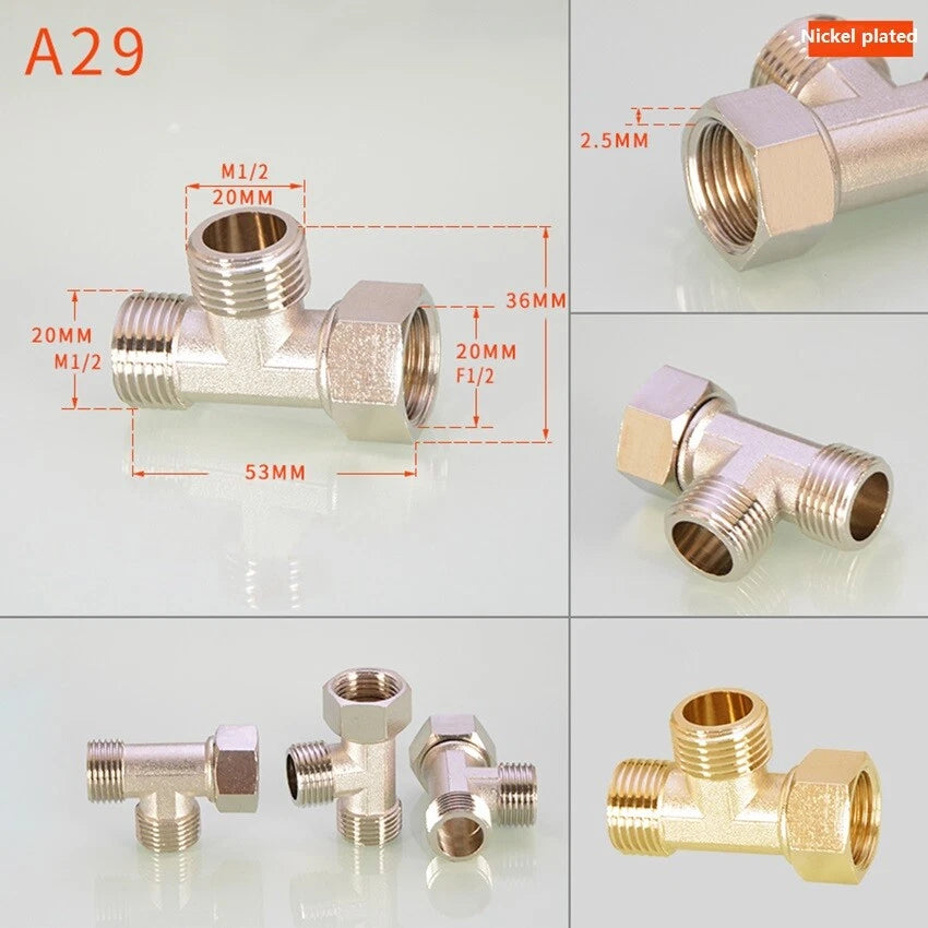 BSP 1/2" Brass Pipe Fittings — Adapters, Elbows, Tees & Connectors