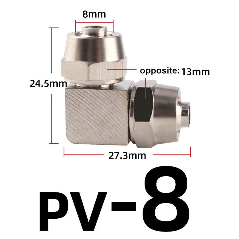 Pneumatic Push-In Elbow Fittings — Equal & Reducing Elbow Connectors for Air & Water Hose