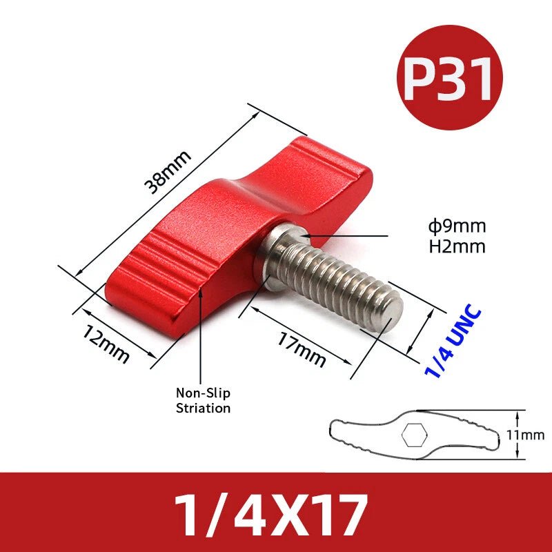 UNC 3/8" & 1/4" Wing Thumb Screws – Single & Double Wing T - Type, Aluminum & Stainless Steel - HomeDIYer