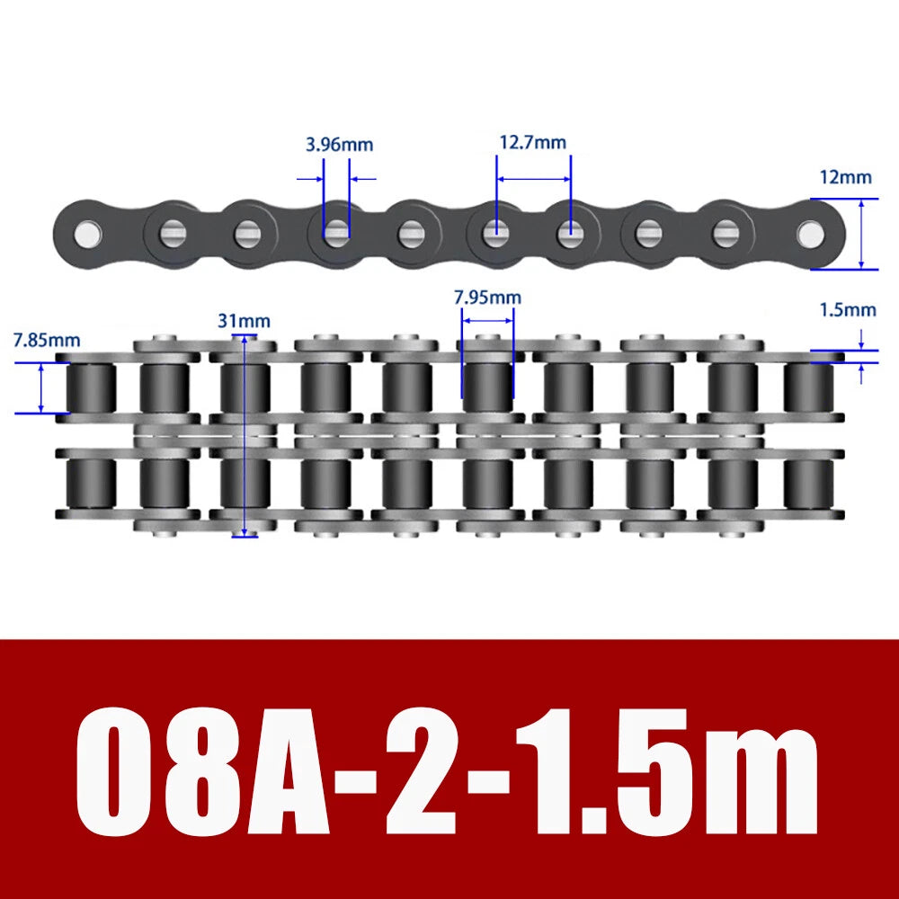 Roller Chain Single Row-Double Row Transmission Chain Manganese Steel 04C 06B