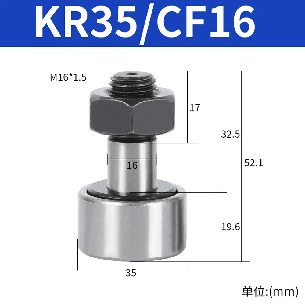 CF3-CF30-KR10-KR90 Bearing Steel Cam Follower Bolt-type Needle Roller Bearings