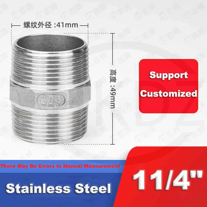BSP Male to Male Stainless Steel Hexagon Nipple Pipe Fittings | 201 / 304 / 316 | 1/8" to 4"