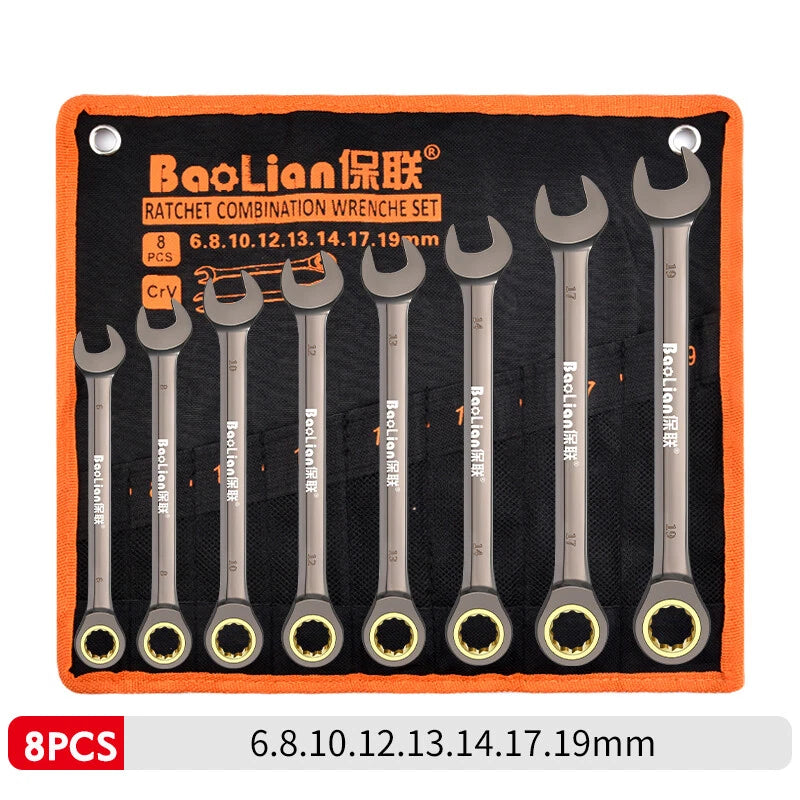 Ratchet Spanner Combination Fixed & Flexi 6 - 32mm Different Sizes Tool Wrench