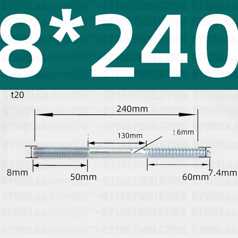 M6 M8 M10 Hanger Bolts – Zinc Plated Steel Torx Drive, Headless Furniture Wood Screws for Sofa Legs & Mounting