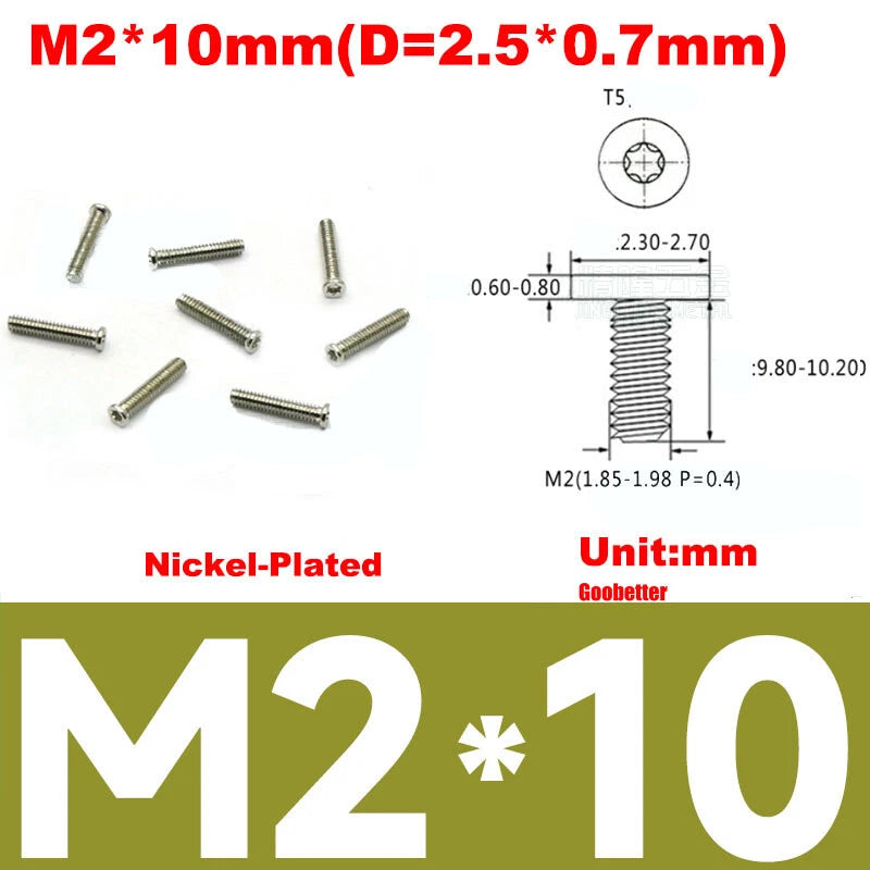 CM2/CM2.5/CM3/CM4 Ultra Thin Wafer Flat Head Phillips Screws – For Laptop & Computer Repair (M2–M4)