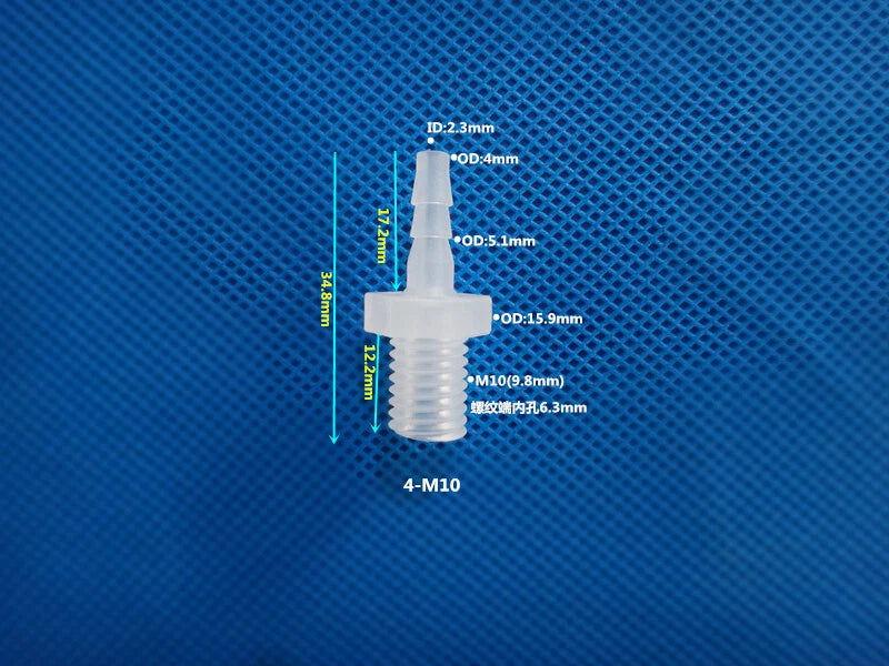 Aquarium Accessories Plastic Hose Barb Fitting Metric Thread Male Connector